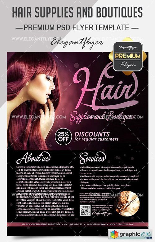 Hair Supplies and Boutiques  Flyer PSD Template + Facebook Cover