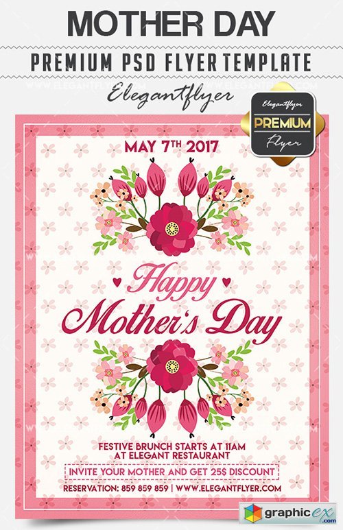 Mother Day  Flyer PSD Template + Facebook Cover