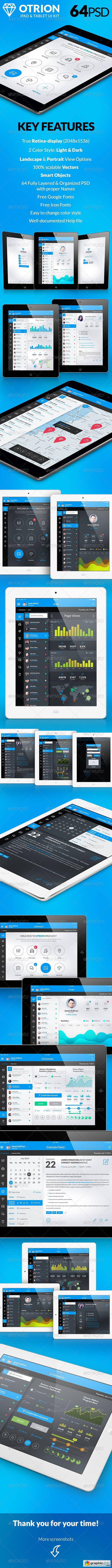Otrion - iPad & Tablet App Design UI Kit