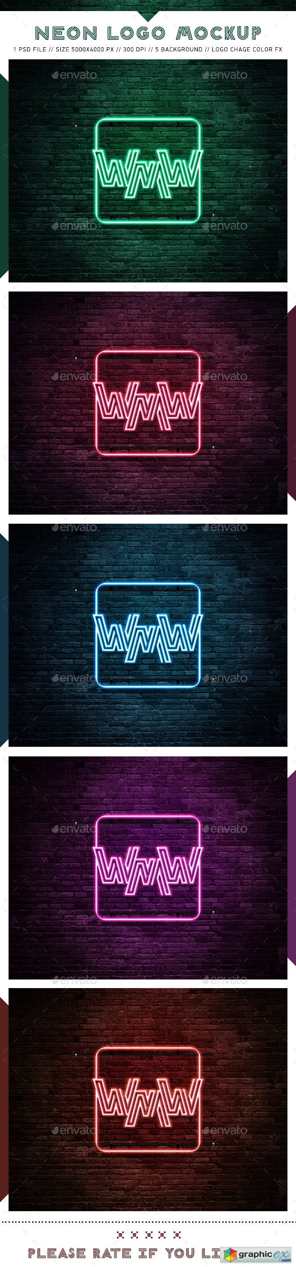 Graphicriver Neon Logo Mockups