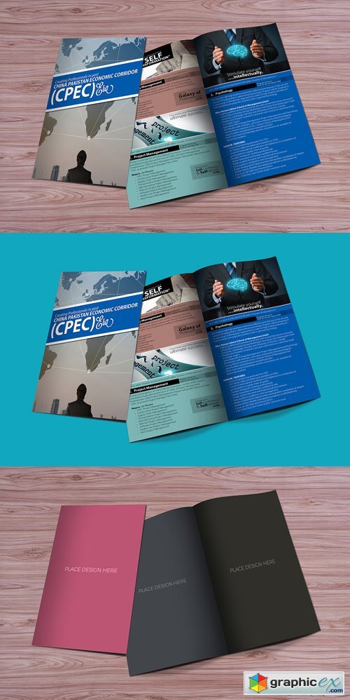 Bi-Fold Brochure Mockup PSD For Graphic Designers