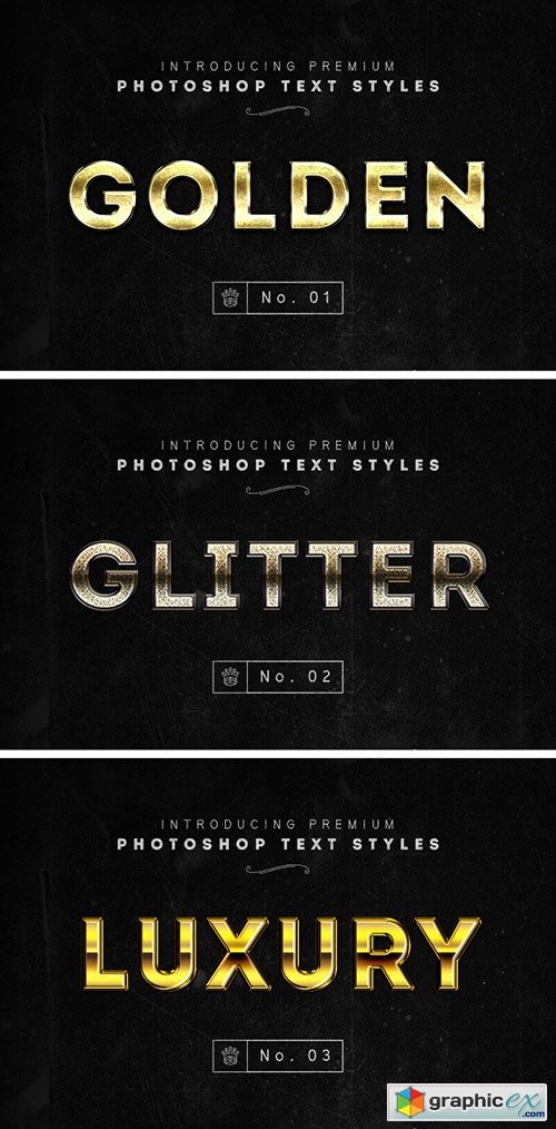 PSD & ASL Text Effects - Gold Text Styles