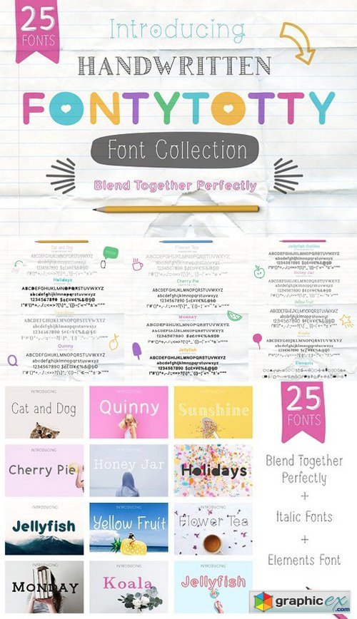Fontytotty 25 Font Collection