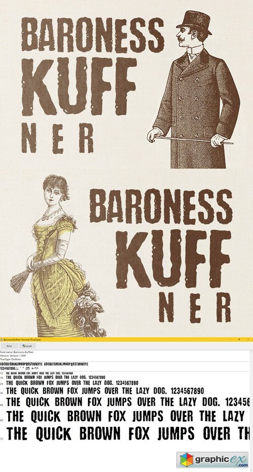 Baroness Kuffner Grunge Style Font