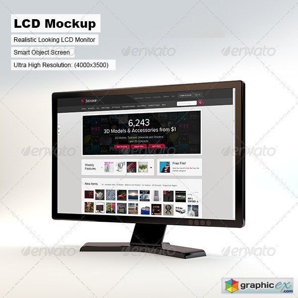 LCD Monitor Mockup