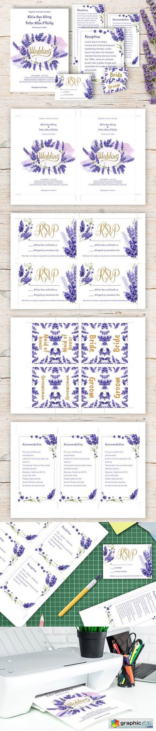 Wedding invitation lavender DiY