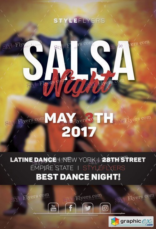 Salsa Night PSD Flyer Template 8