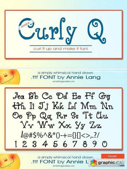 Annie's Curly Q Font