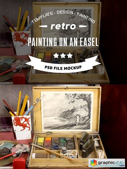 MockUp Painting On An Easel