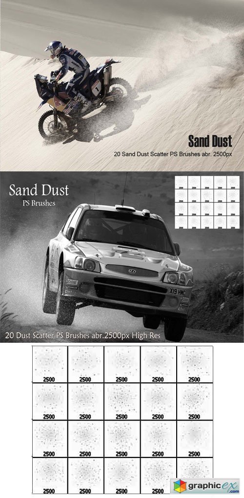 40 Sand Dust Scatter Brushes for Photoshop