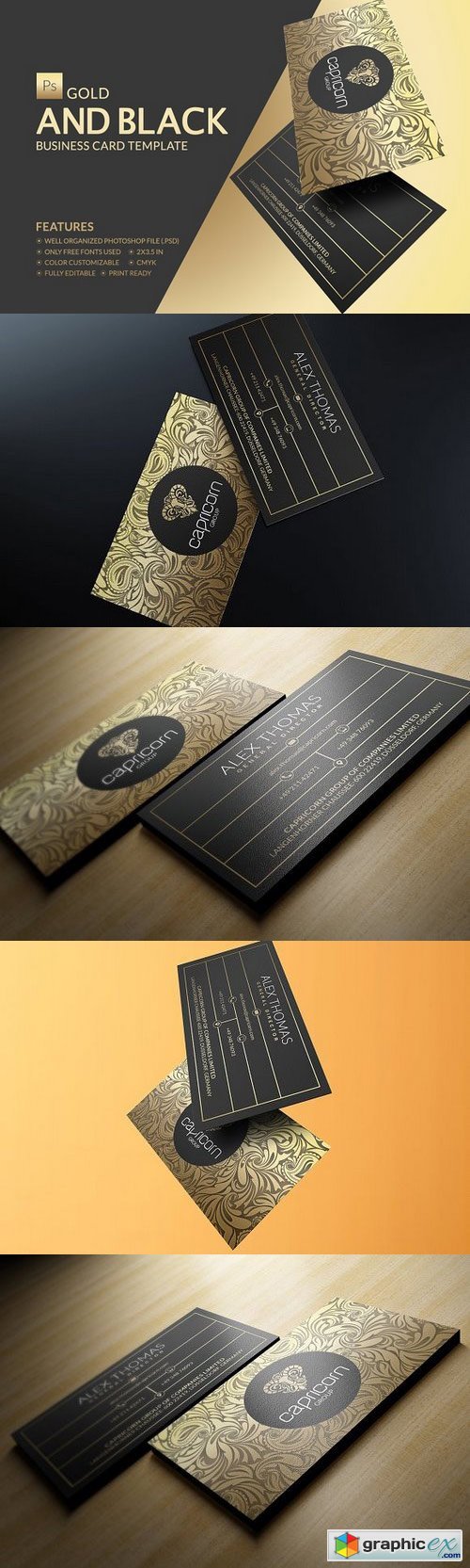 Gold And Black Business Card 1164218
