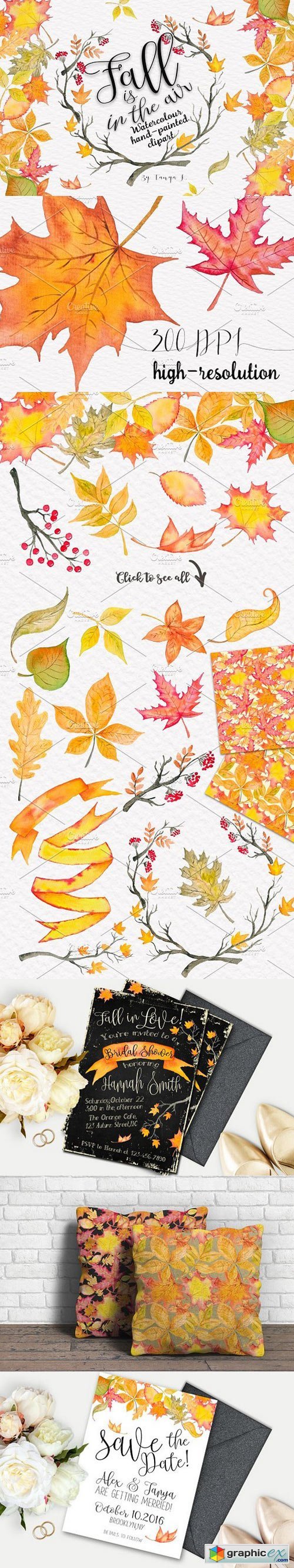 Fall is in the air Autumn Watercolor