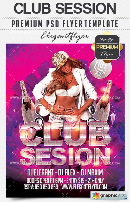 Club Session  Flyer PSD Template + Facebook Cover