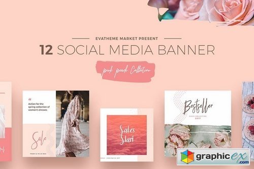 Pink Peach Social Media Designs