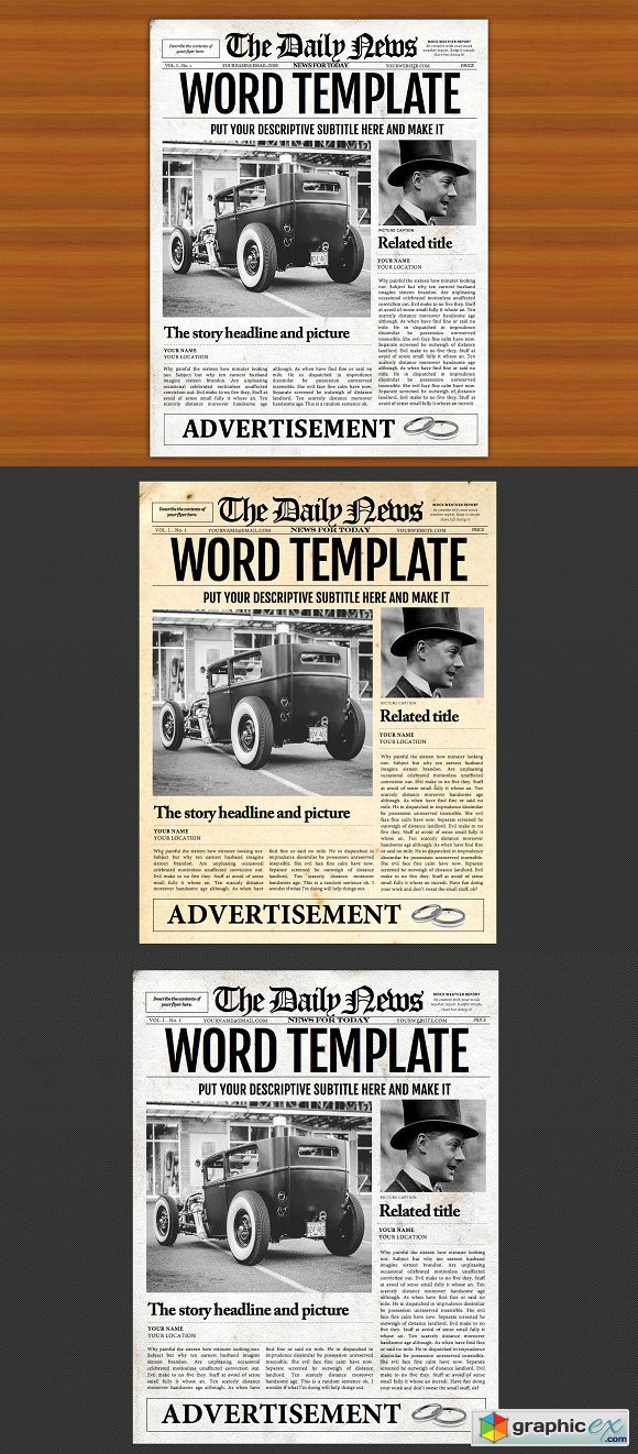 Microsoft Word Newspaper Template Free Download Vector Stock Image Photoshop Icon