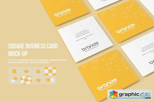Square Business Card Mock-Ups