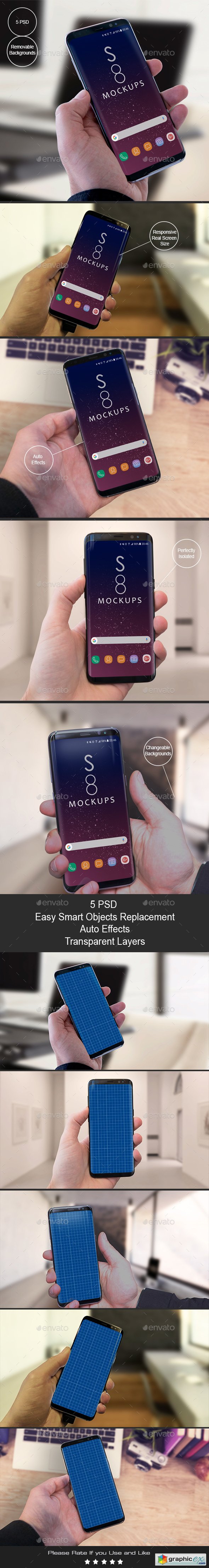 S8 Galaxy Modern Android Mockups-Apps Ui Showcase