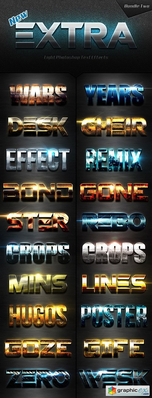 New Extra Light Text Effects Bundle Two
