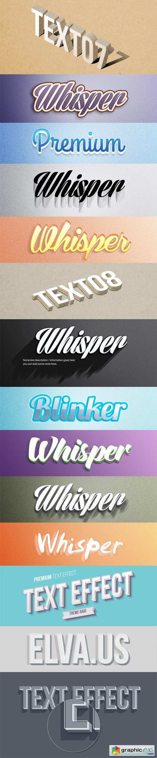 3D Text Effects PSD With Shadows