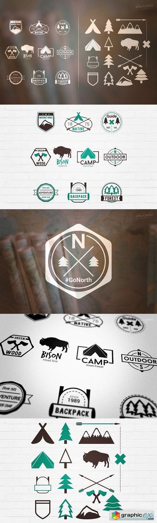 Adventure Outdoor Badges Logos