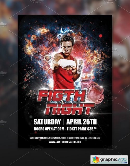 MMA Boxe Poster Print Template
