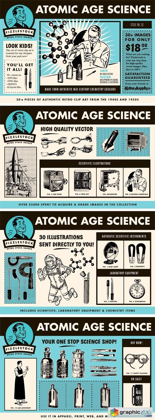 Atomic Age Science | Clip Art 2