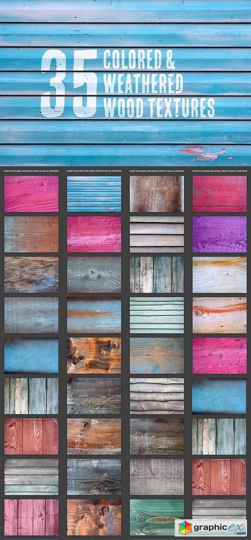 35 Colored & Weathered Wood Textures