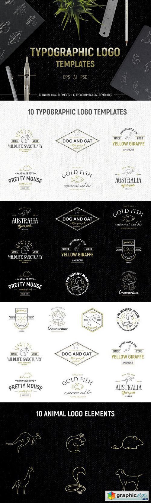 Typographic logo templates