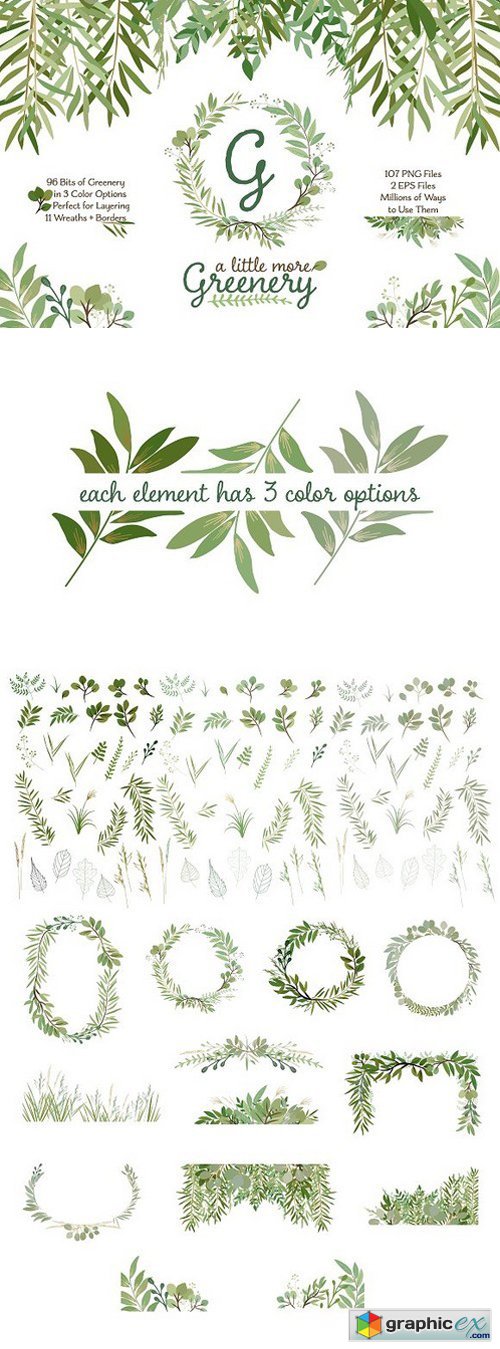 Leafy Green Botanical Clip Art