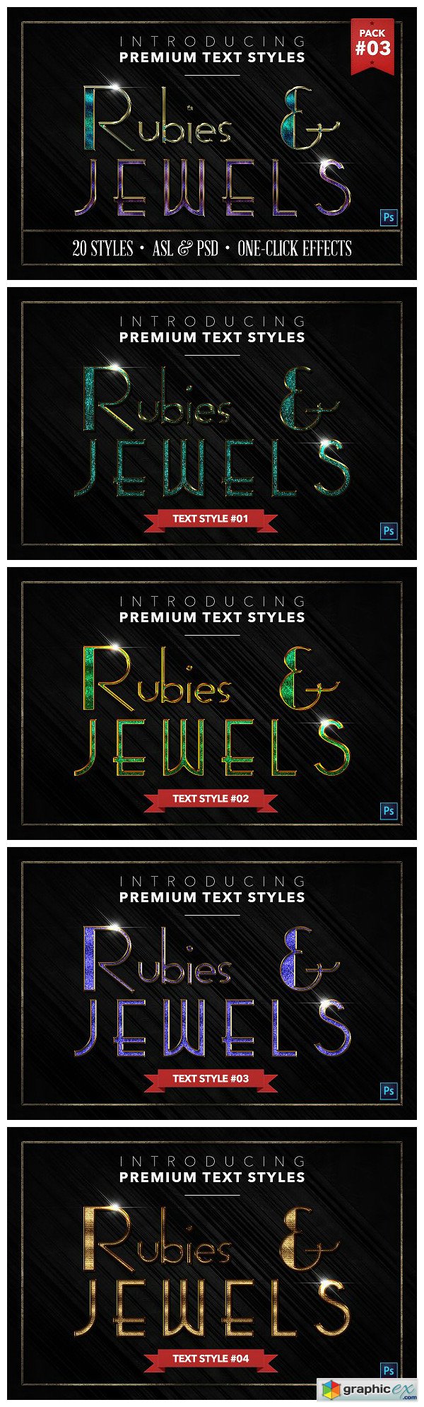 Rubies & Jewels 3 - 20 Text Styles