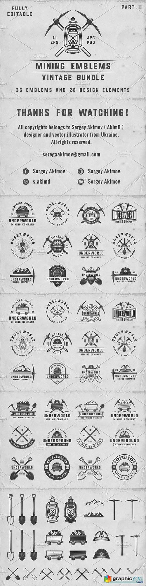 36 Vintage Mining Emblems part 2