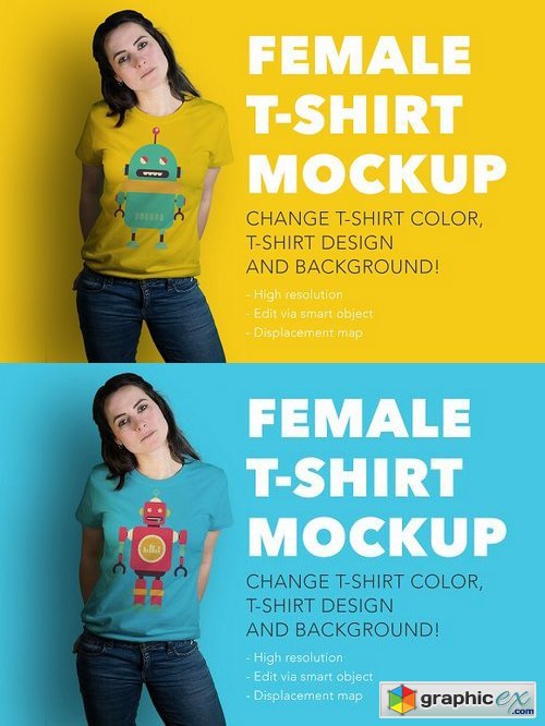 Denisa vol.2  female t-shirt mockup