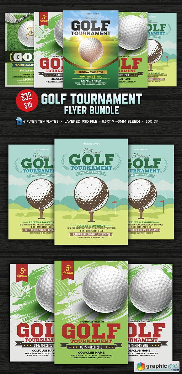 Golf Tournament Flyer Bundle