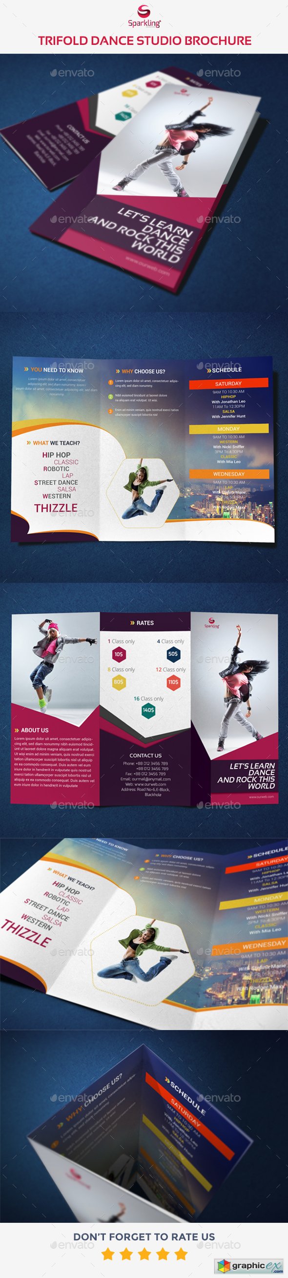 Trifold Dance Studio Brochure
