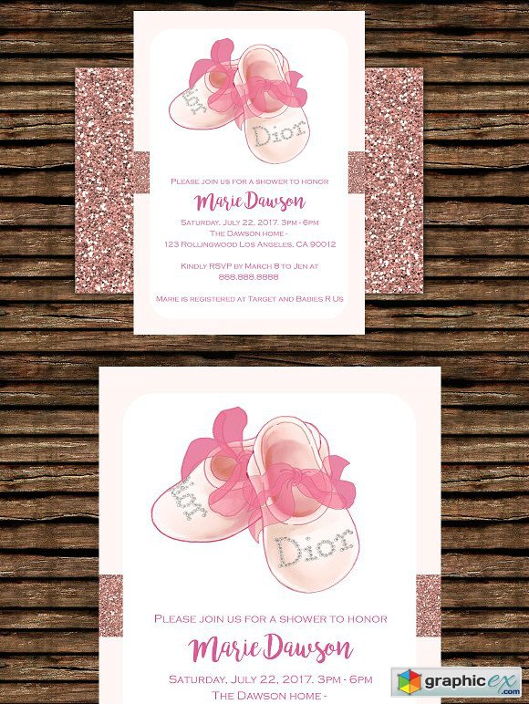 Baby Shoes Printable Invitation