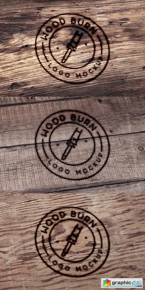 Wood Burn Logo Mockup