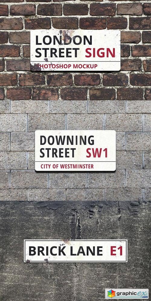 London Street Sign Mockup