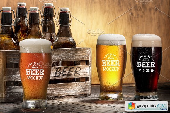 Download Beer Glass Mock-up#3 » Free Download Vector Stock Image Photoshop Icon
