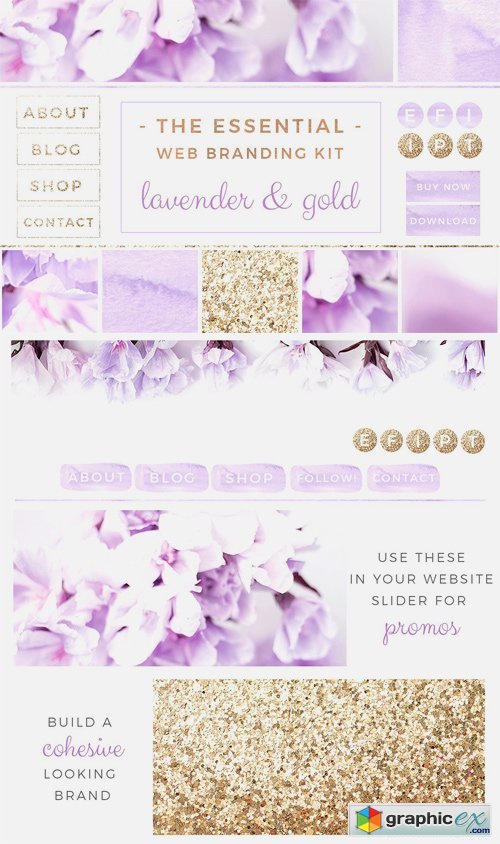 Lavender Gold Web Blog Branding Kit