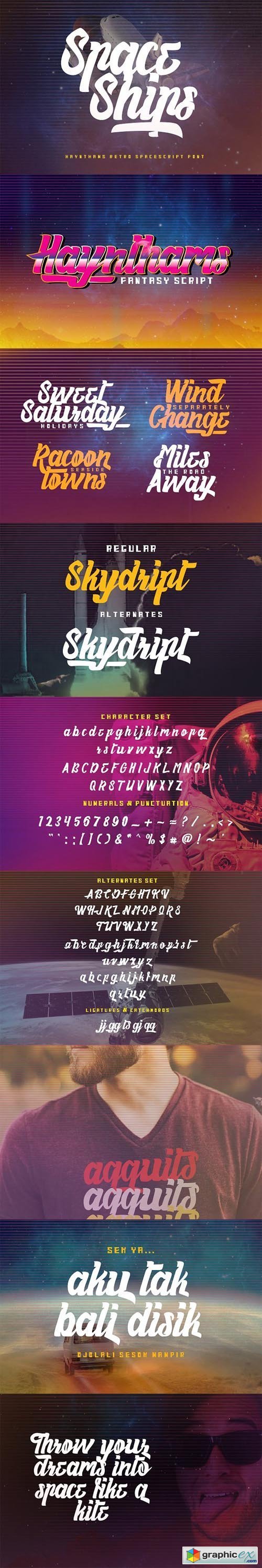 Haynthams Spacescript Font (2 in 1)