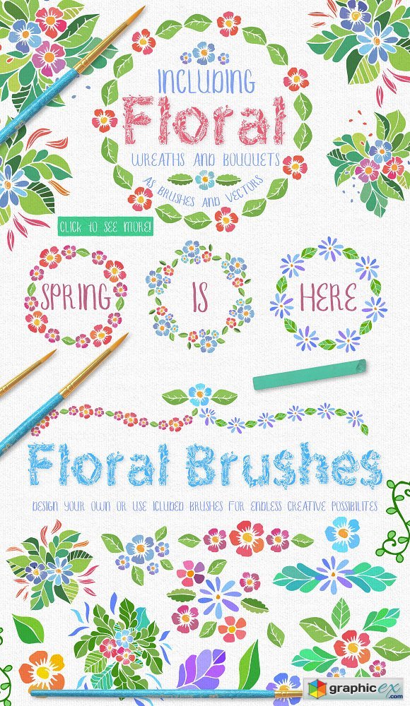 Rhea A Floral Spring Font Bundle