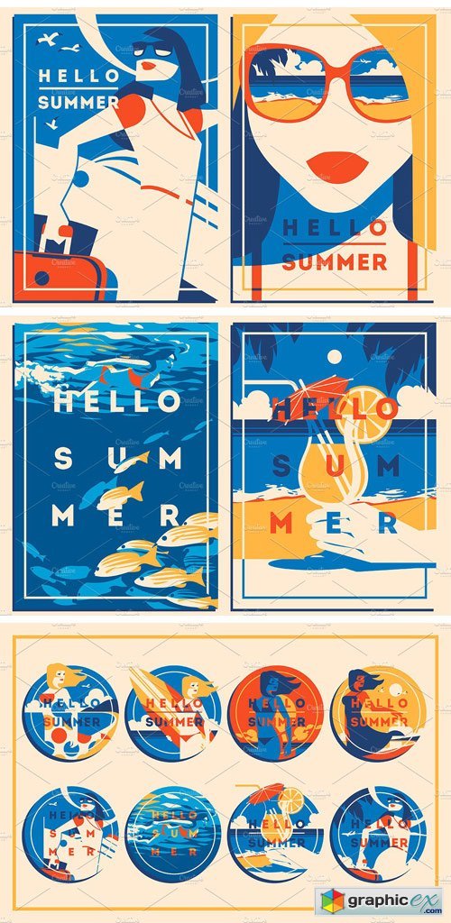 8 Summer Posters & Badges Bundle #2