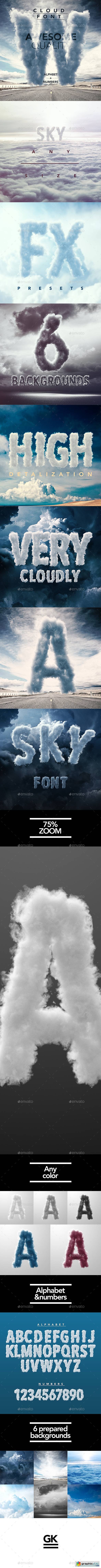 3D Sky / Cloud Font Mock Up