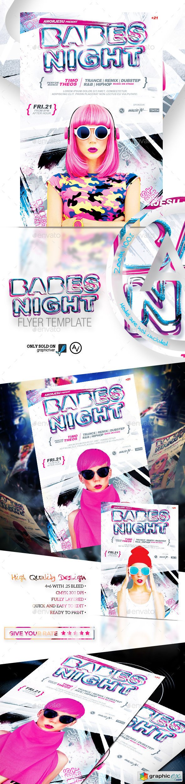 Babes Night Flyer Template