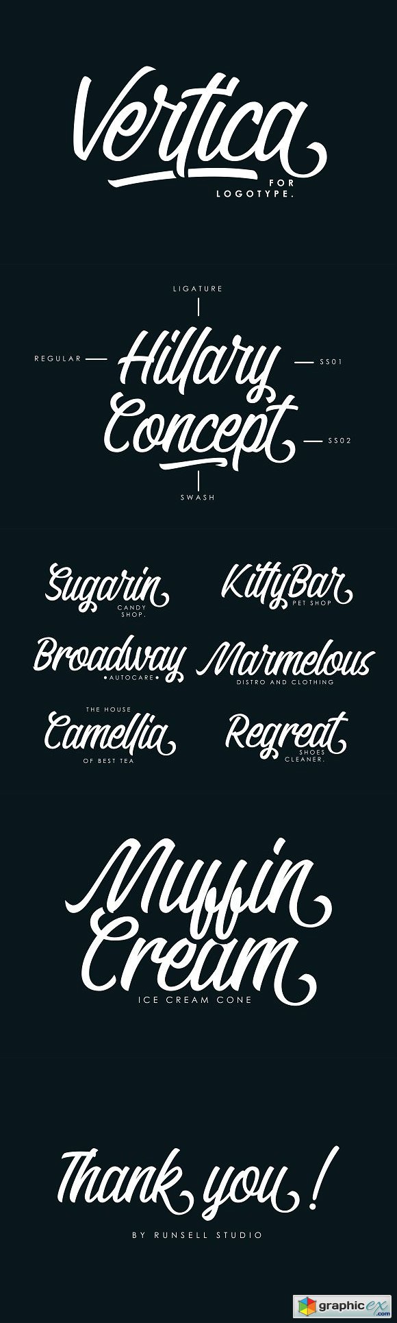 Vertica Font Display