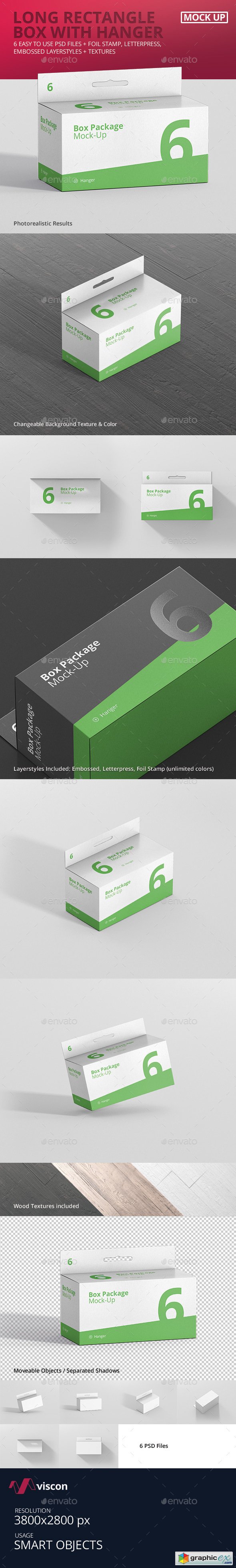Package Box Mock-Up - Long Rectangle with Hanger