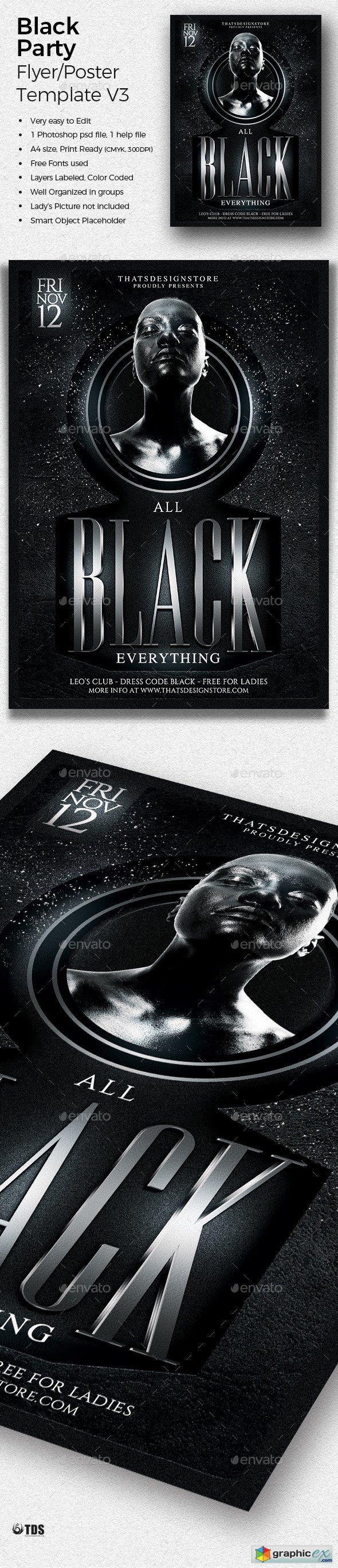 Black Party Flyer Template V3