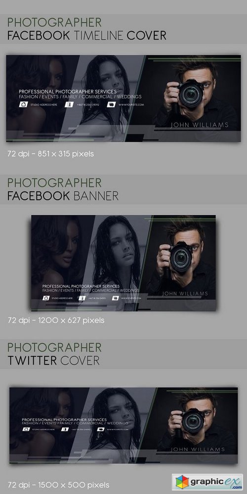 Facebook, Twitter cover Photo Studio