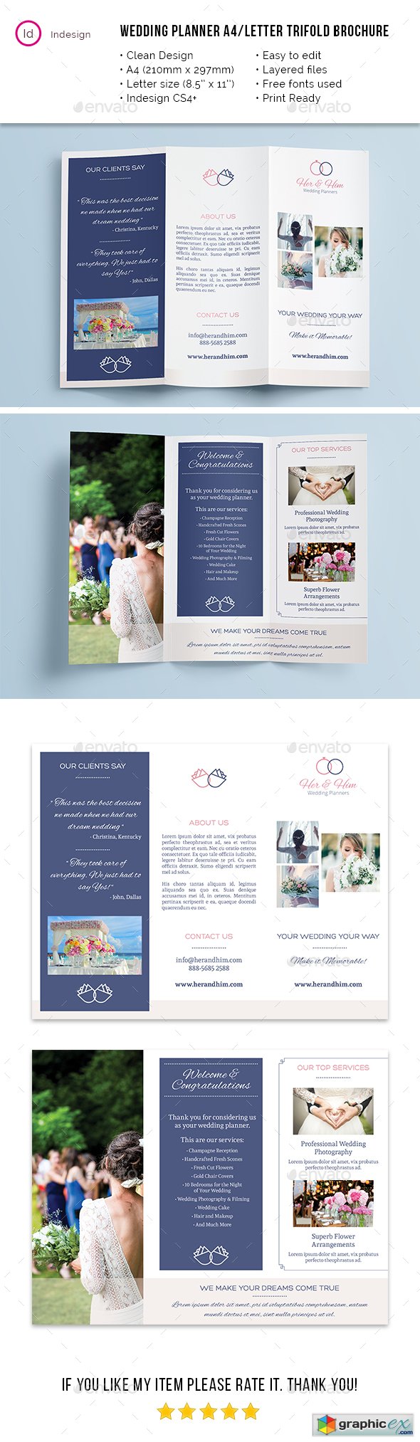 Wedding Planner A4 Letter Trifold