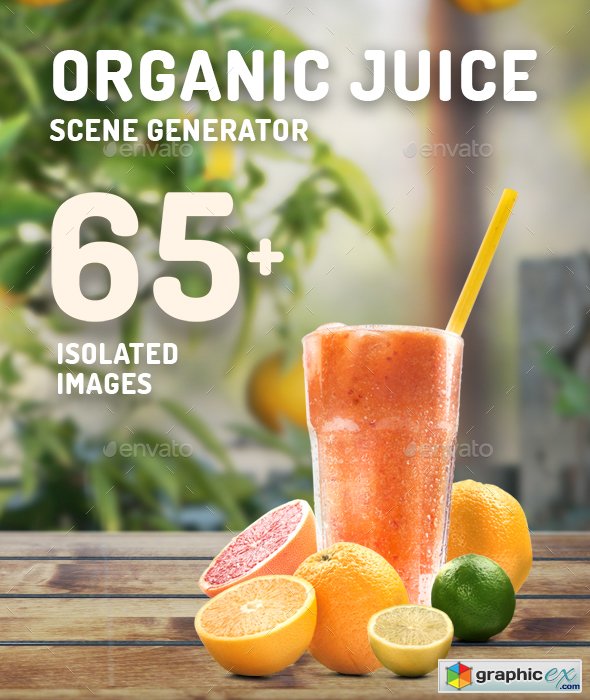 Organic Juice Mockup & Hero Image Scene Generator
